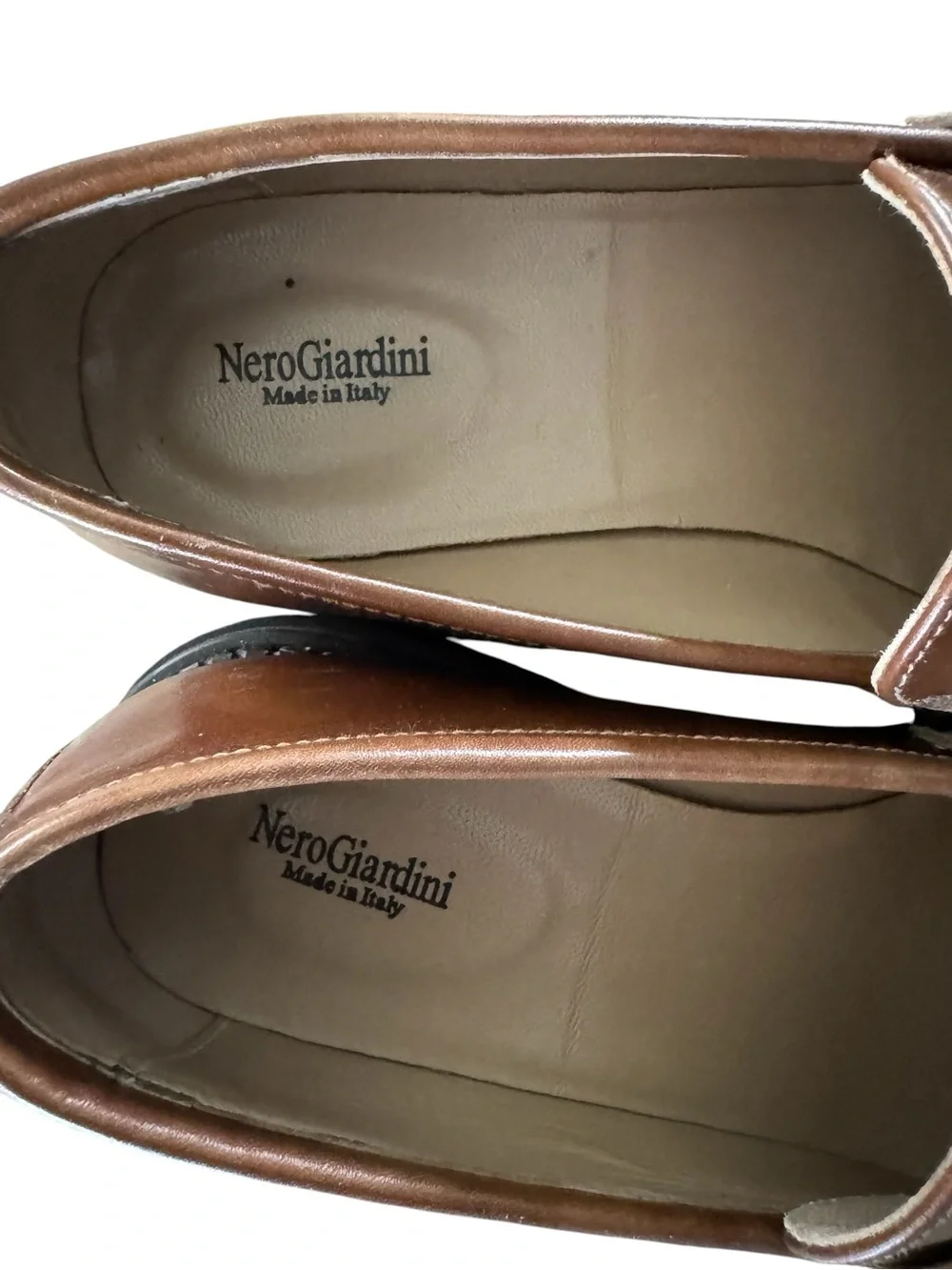Nero Giardini Chestnut Brown Leather Lug-Sole Bit Loafers